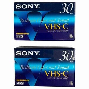 Sony VHS-C Premium Blank Camcorder Video Tapes 30 SP / 90 EP Sealed 2 Pack New